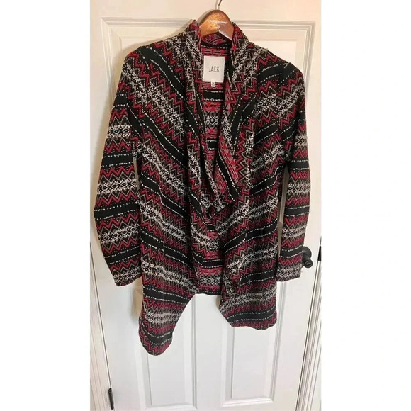 Jack Women’s Medium Cross Knit Open Front Cardigan Sweater Wool Pockets - Picture 1 of 13